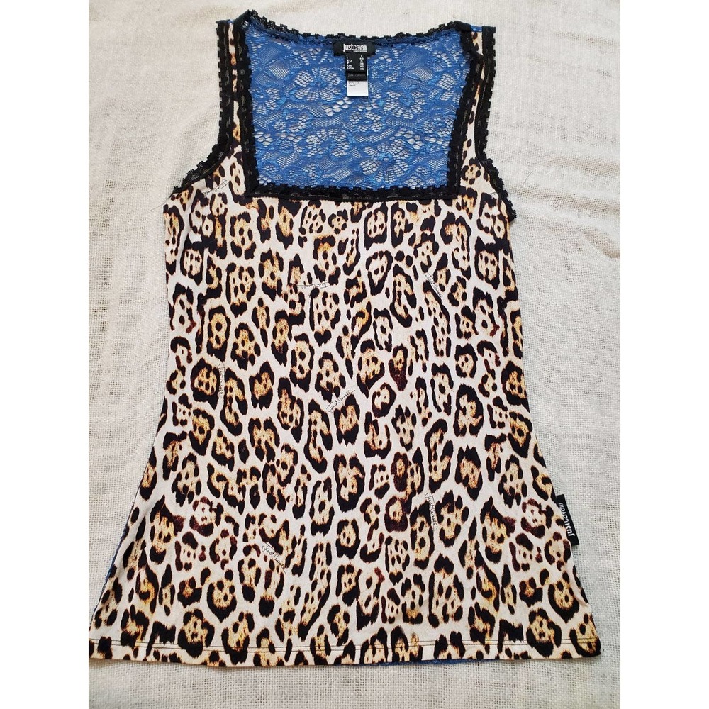 Just Cavalli Leopard and Lace Cami XS